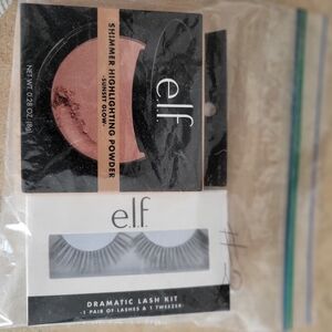 e.l.f. Shimmer Highlighting Powder Sunset Glow & Dramatic Lash Kit - Peachy Pink